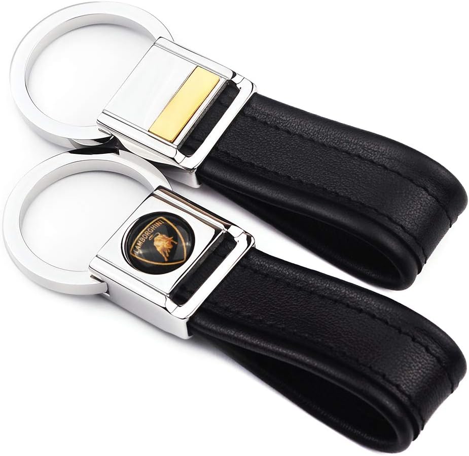 Stainless steel lanyard keychain and leather strap clips compatible with infiniti key fob