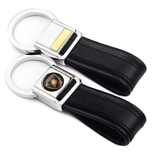 Stainless steel lanyard keychain and leather strap clips compatible with