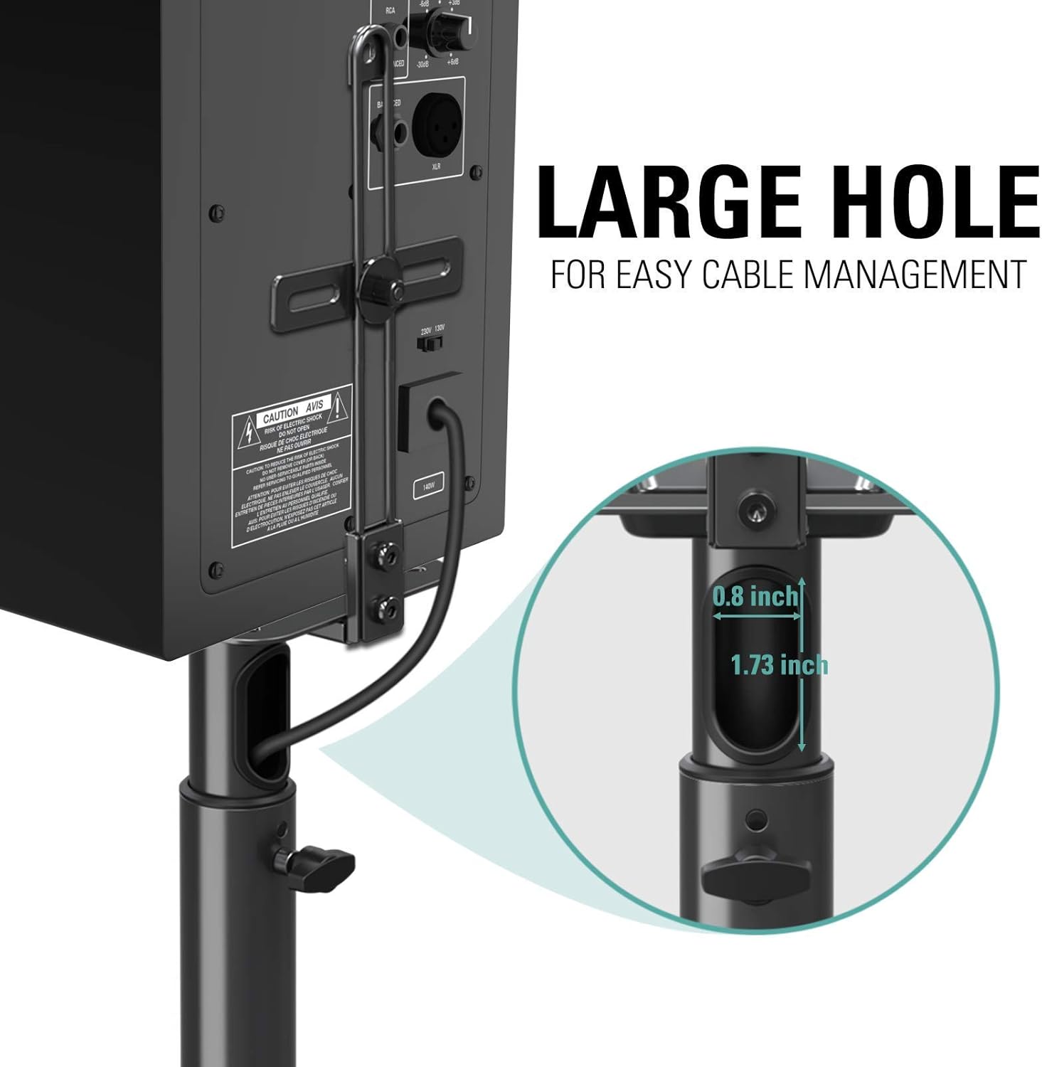 Mounting Dream Speaker Stands Pair Height Adjustable for Universal Satellite Speakers up to11lbs, MD5421 Soundbar Bracket for TVs with Protruded Bottom on Back, Up to 22 lbs with Detachable Extension