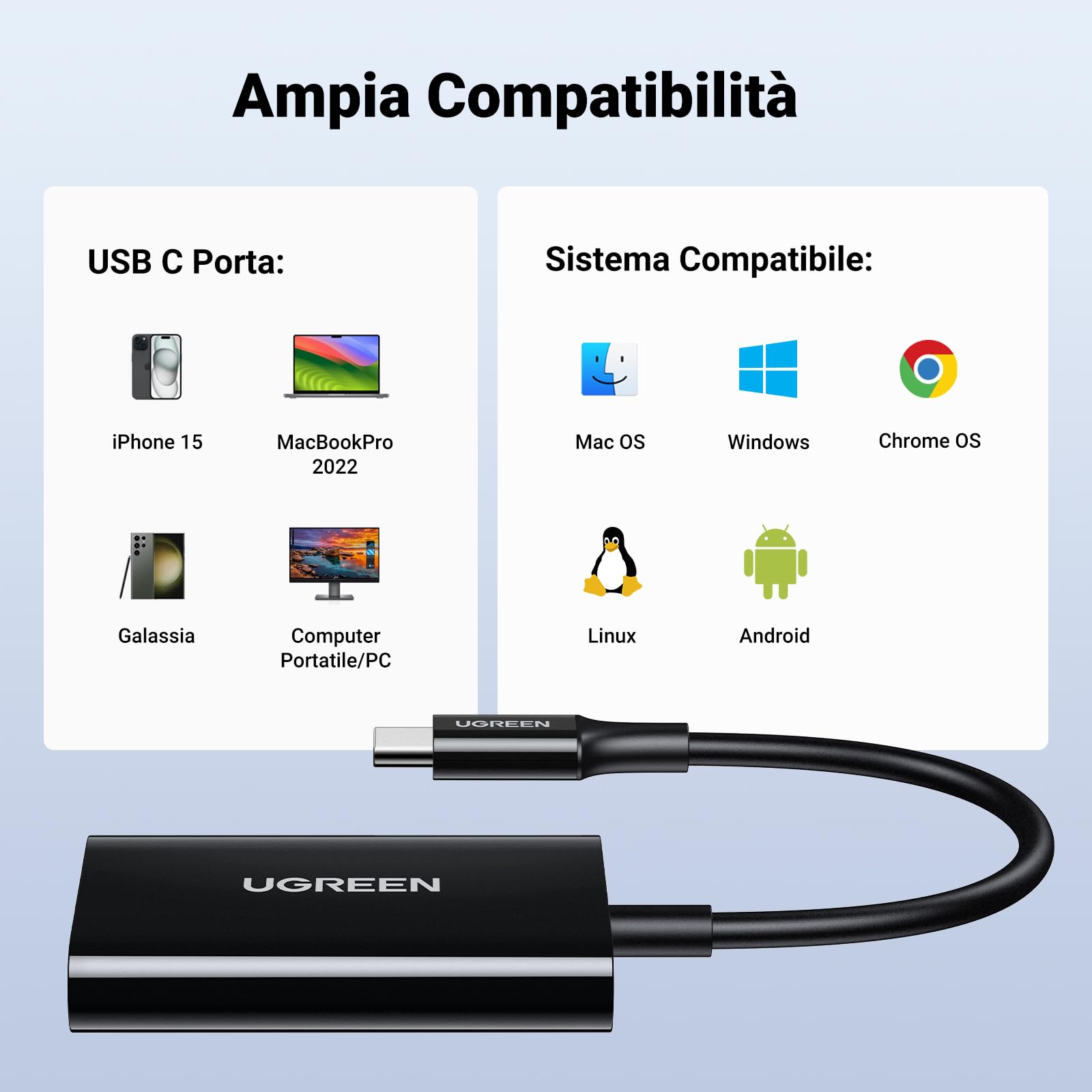 Lettore Schede UGREEN USB C - Per Micro SD, SDHC, SDXC Compatibile Con IPhone, Android E PC - Foto 4