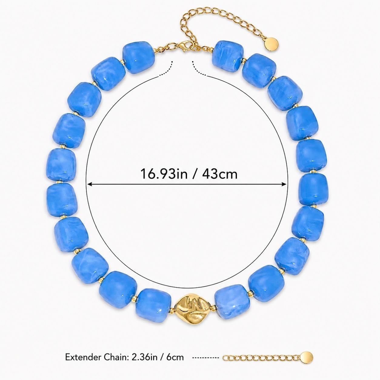 Chunky Beaded Necklace for Women Acrylic Resin Big Round White Brown Beaded Necklace Boho Statement Bead Necklaces for Women Trendy Festive Art Daily Outfits