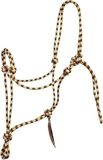 Parelli Horseman's Strong Lightweight Simple Knots Everyday Use UV Resistant Thin Smooth Yachting Braid Polyester Horse Rope Halter with Leather Poppers