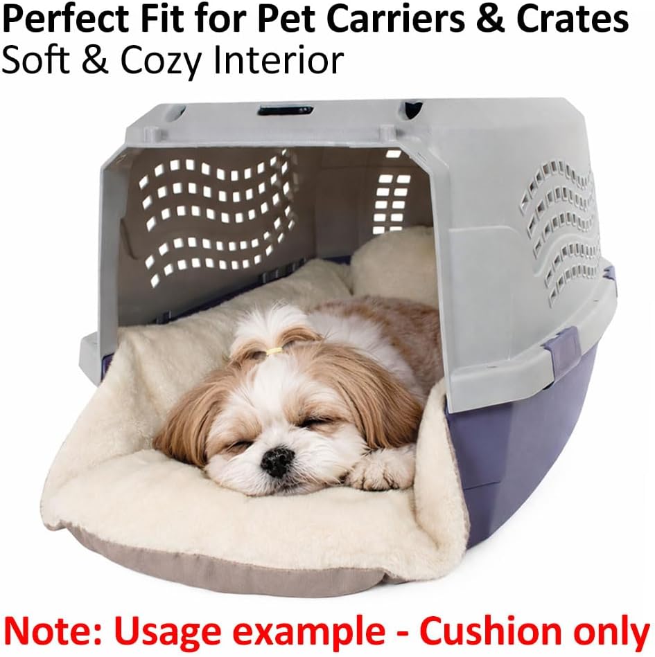 Helen's Pet Bed Plush Winter Dog Crate Pad, Small (Label: M JP Size) - Soft Washable Crate Bed Cushion for Wire & Plastic Dog Crates, Carriers & Kennels, Multi-Fit