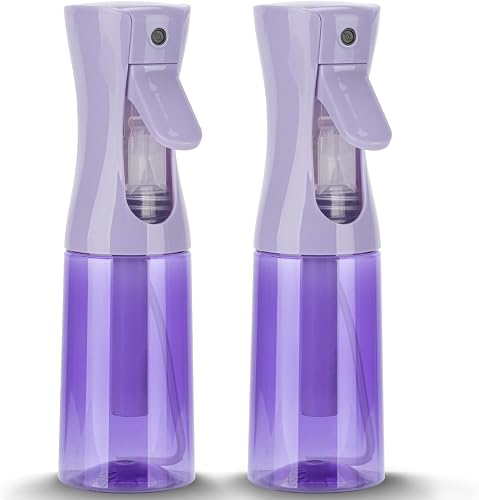 Spray Bottle for Hair (6.8OZ /200ML) Continuous Ultra Fine Mist Sprayer for Hair, Salons, Barber, Plants, Skin Care, Cleaning 2 Pack Purple