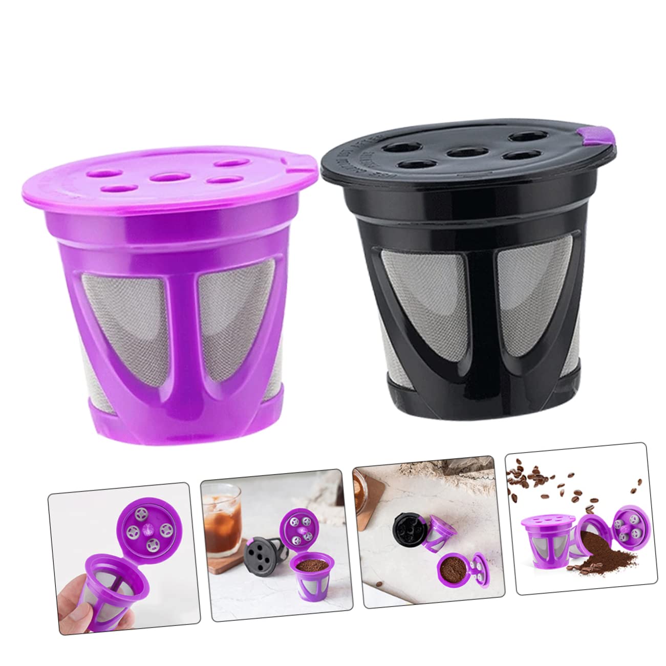 MAGICLULU 10piezas De Café Reutilizables De Filtro De Espresso De Accesorios Para Máquina De Café Compatible Cup Diseño Recargable y Fácil De Usar