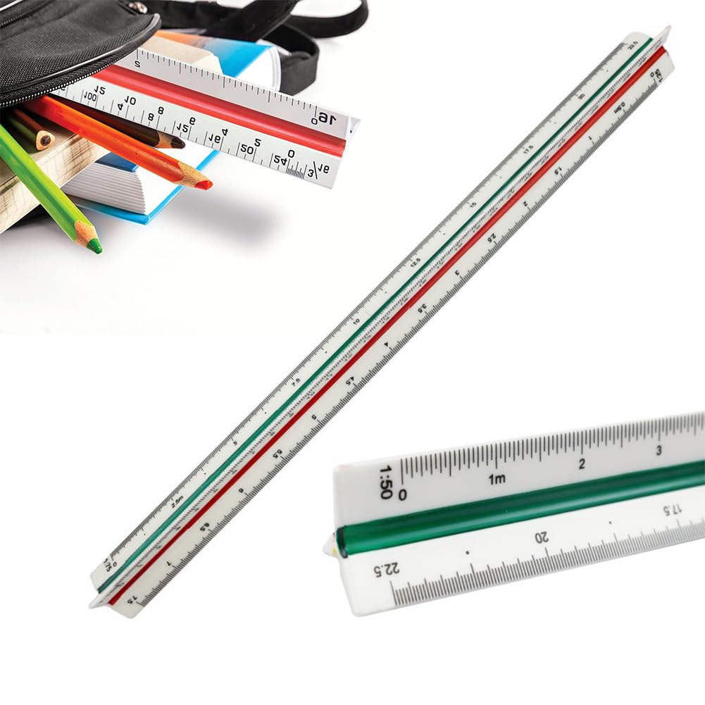 Règle Triangulaire 30 Cm En Plastique - Échelle Architecte Ingénieur 1:2.5 1:5 1:20 1:100 2:1 5:1
