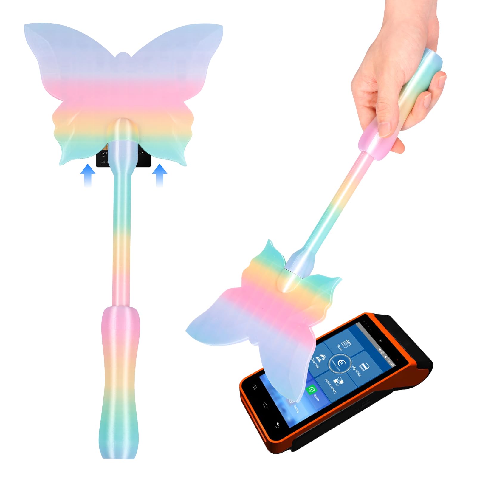 Fairy Wand Credit Card Holder - 3D Printed Magic Wand for Contactless Payment, Fun Tap to Pay Wands for Kids Adults, Tech Lovers, Cosplay & Magicians Unique Birthday Gift(Butterfly)