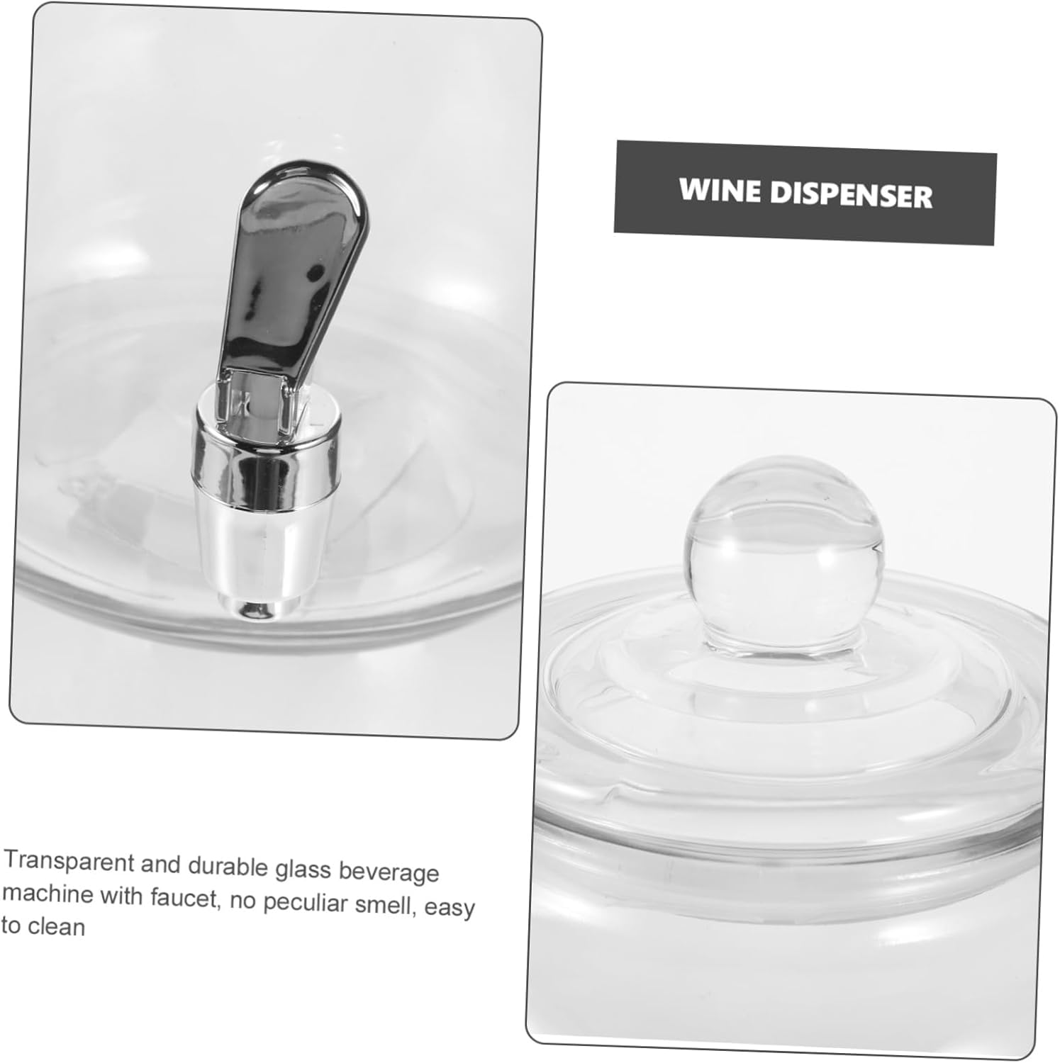 Beverage Dispenser Holder in Glass Juice Jar Sealed Can Design Wine Dispenser for Home