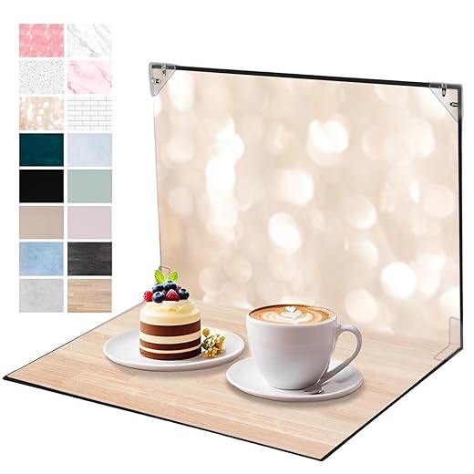 Product Photography Backdrops, 8PCS 16Patterns Small Photo Backdrop Board, ugc Background Board for Content Creators, Double Sided Flat Lay Photoshoot Props for Food Jewelry Cosmetics 16x11.5inch