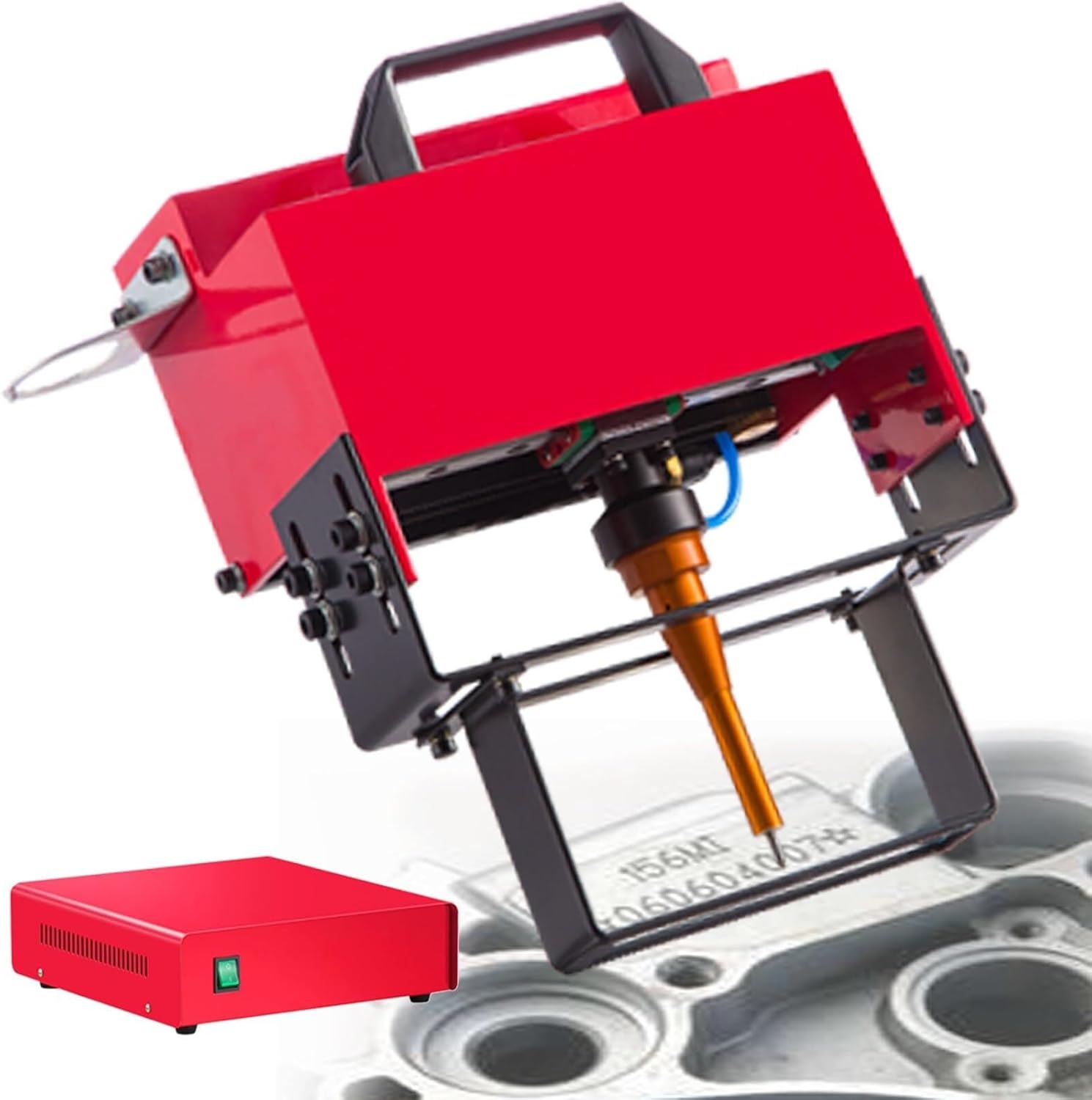 Portable Pneumatic Dot Peen Marking Machine for VIN & Chassis Number (100x20mm) - Durable Metal Design, Accurate Marking for Automotive & Industrial Use