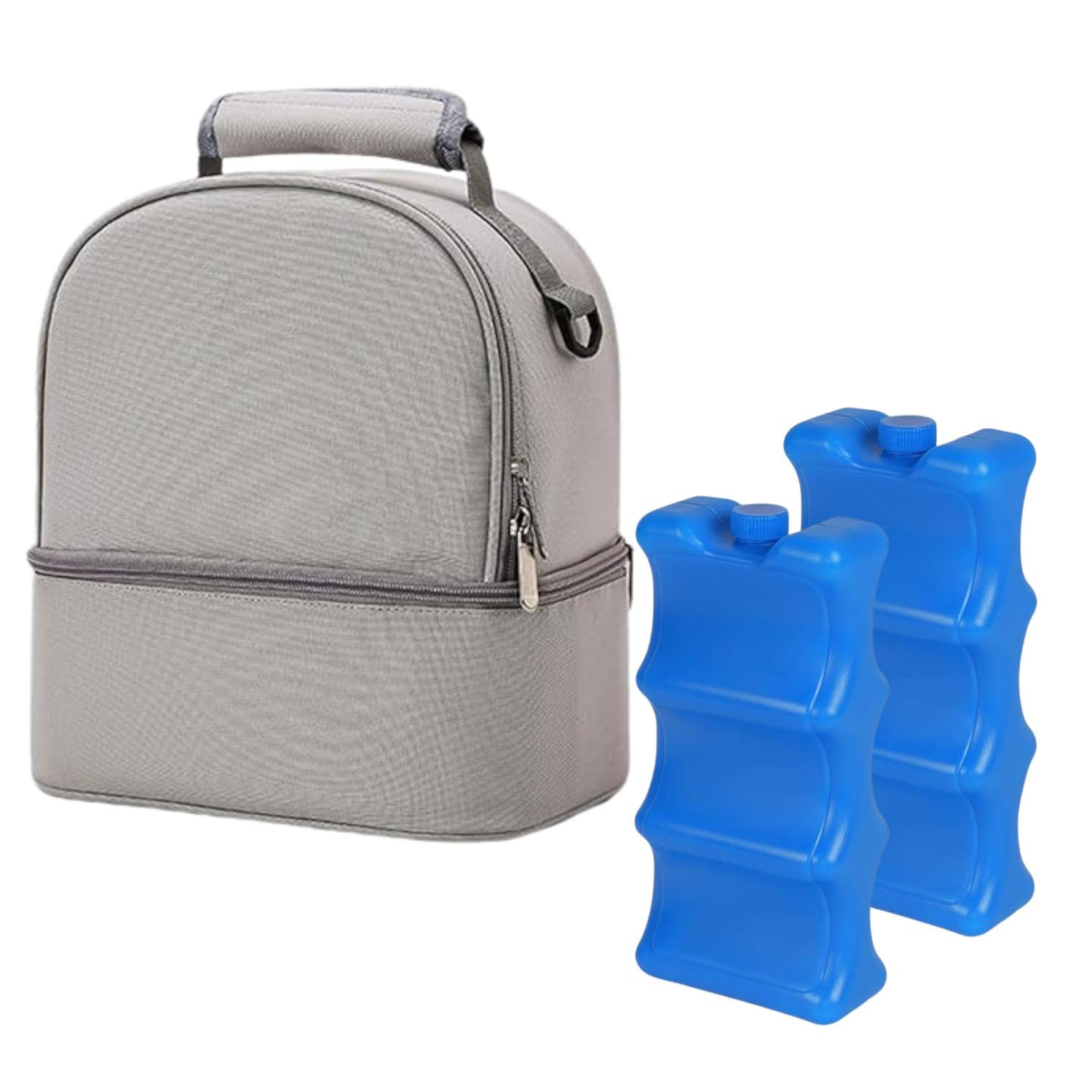 Mancro Breastmilk Cooler Bag with Ice Pack, Fits 6 Insulated Baby Bottles Up to 9 Ounce, Breast Milk Cooler for Nursing Mom (Grey with Ice Pack)-image-38