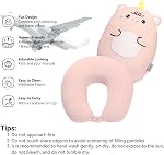 2-in-1 Travel Pillow for Kids - Soft and Adorable Animals Plushie That Converts into a U-Shaped Neck Pillow for Ultimate Comfort During Airplane, Train, Bus Trip (Pink Unicorn)