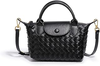 Waiyqju Mini Small Size Braided Luxury Leather Women's top Handle Handbag Fashion Travel Daily Satchel