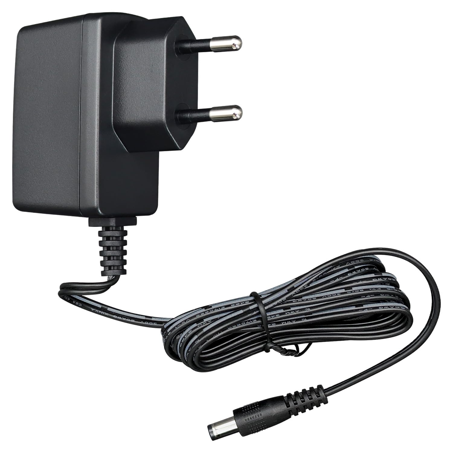 Adapter zasilacza 9 V 0,5 A 4,5 W 1,8 m, adapter przełączający AC-DC (wejście 100 – 240 V, wyjście 9 V 0,5 A), DC 9 V 5,5 x 2,1 mm, wtyczka transformatorowa do montażu na ścianie