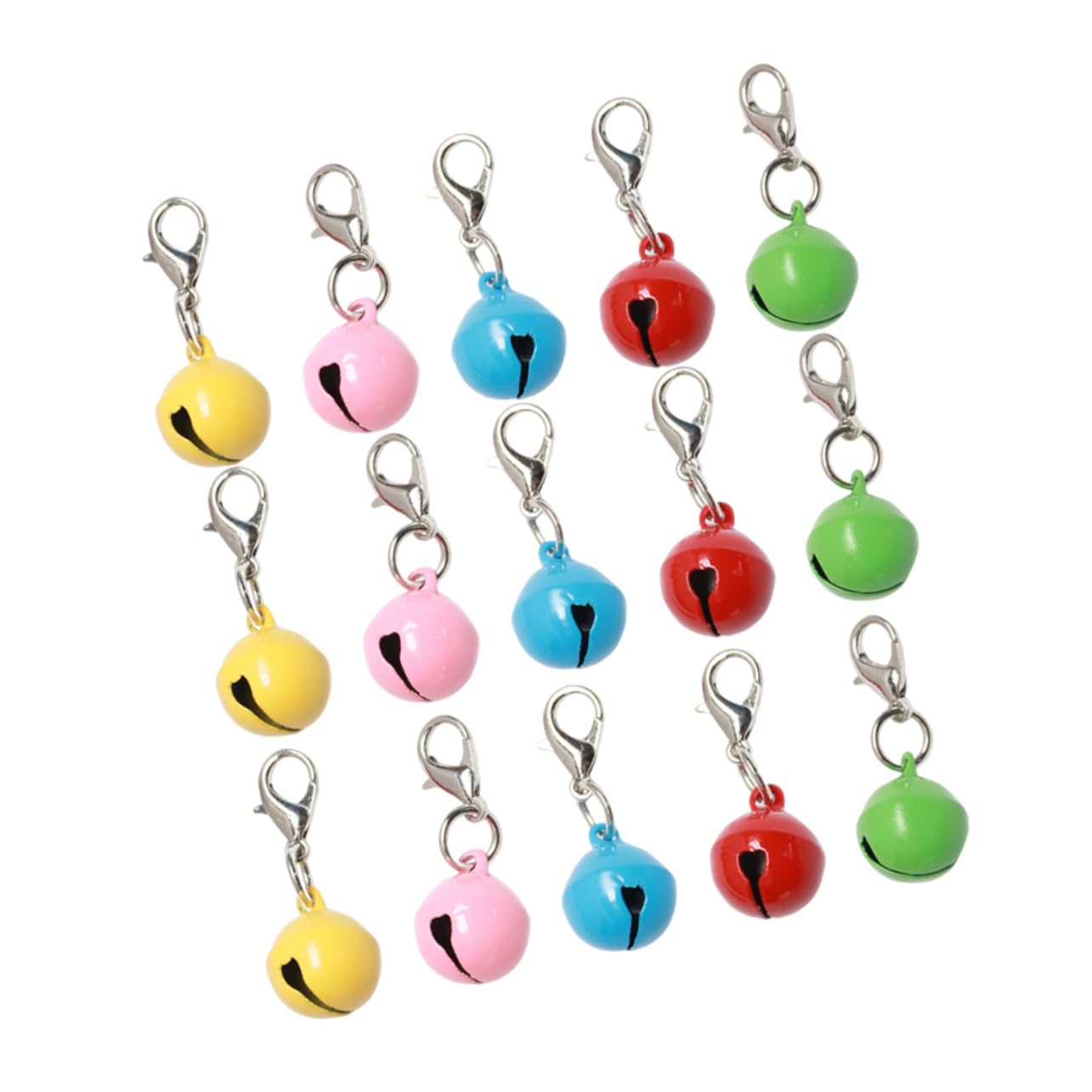 HANABASS 20Pcs Colorful Pet Collar Bells with Lobster Buckle Decorative Bells for Dogs and Cats DIY Pet Charms for Christmas and Festival Decoration Durable Pendant Accessories
