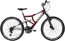 Bicicleta Aro 26 Full Quadro Aço Suspensão Dianteira e Traseira Freios V-Brake