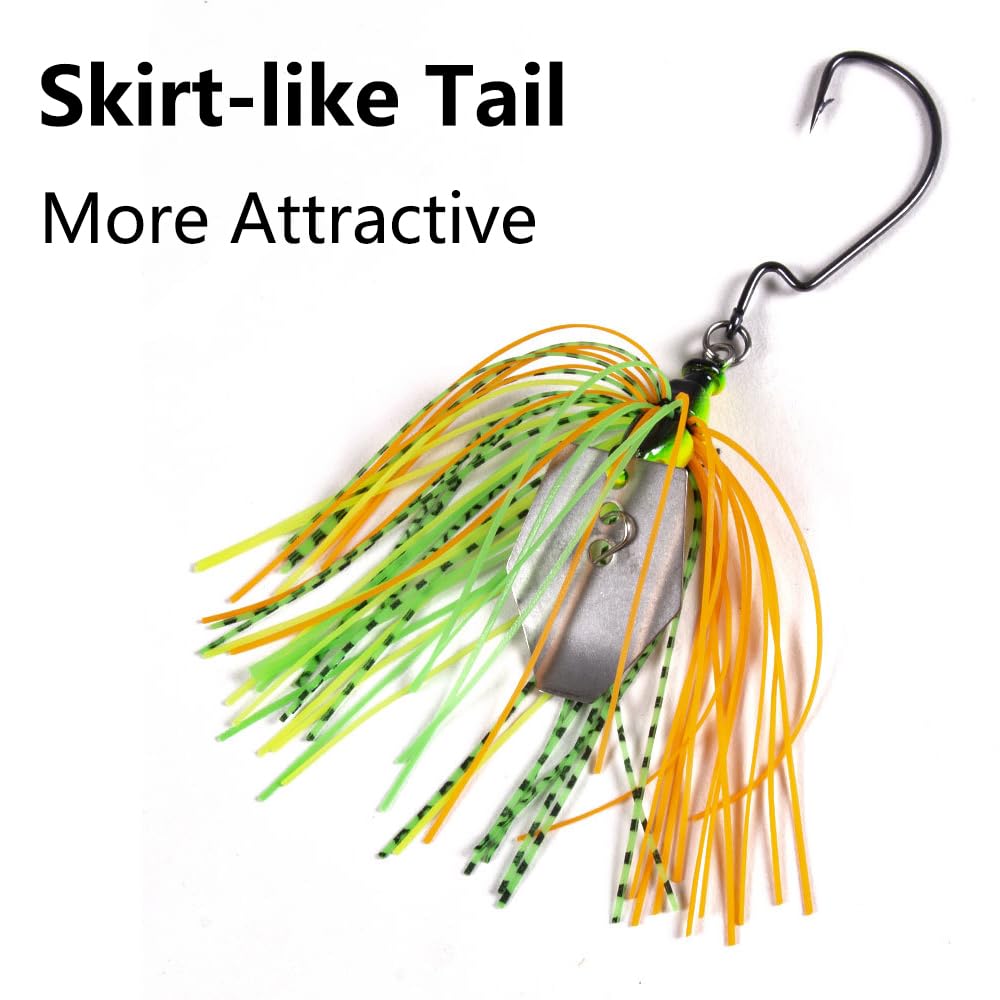 Set 6 Esche Artificiali Da Pesca 10.8g - Chatterbait E Buzzbait Per Trote, Persici E Lucci - Foto 11