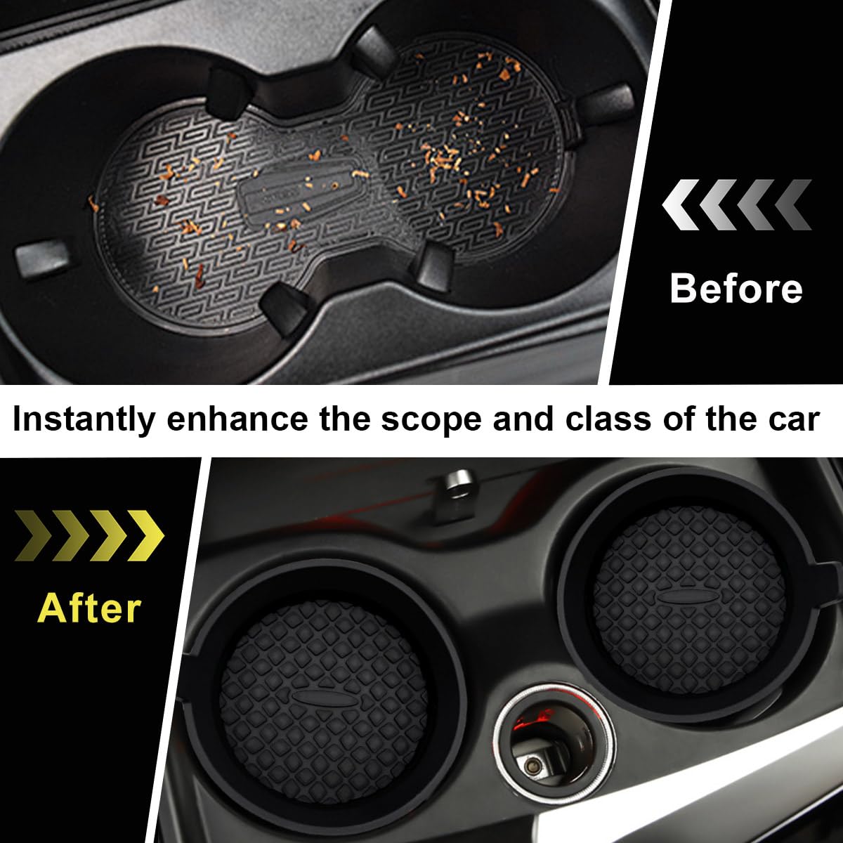 Car Cup Coaster 4 Pack Silicone Car Coasters/Cup Mats - 2.75In Universal Non