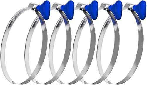 POWERTEC 70250 Abrazadera de manguera de llave de 6 pulgadas Abrazadera de manguera colectora de polvo de tornillo de pulgar de 6 pulgadas, paquete