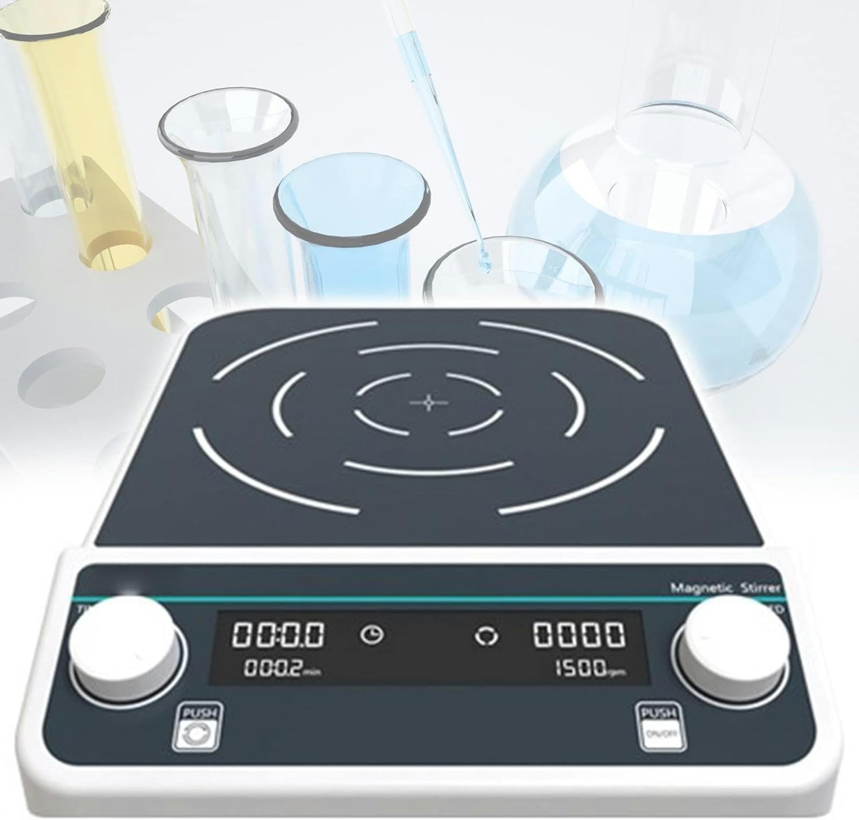 Apparecchiatura da Laboratorio: Agitatore Magnetico Digitale di Grande capacità, con Temporizzazione/velocità Regolabili, Motore Brushless, Forte Forza Magnetica, Ms-15L,50l