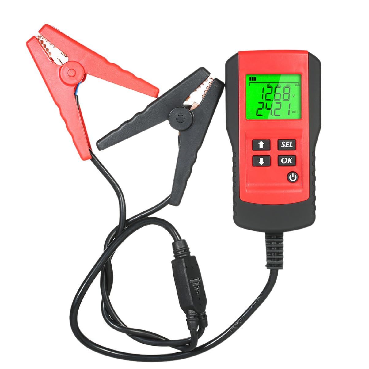 Anneome Tester Batteria Auto 12v Display Durata Batteria e Dispositivo di Protezione Materiale Abs e Rame Range Tensione 7-15v per Controllo Affidabile