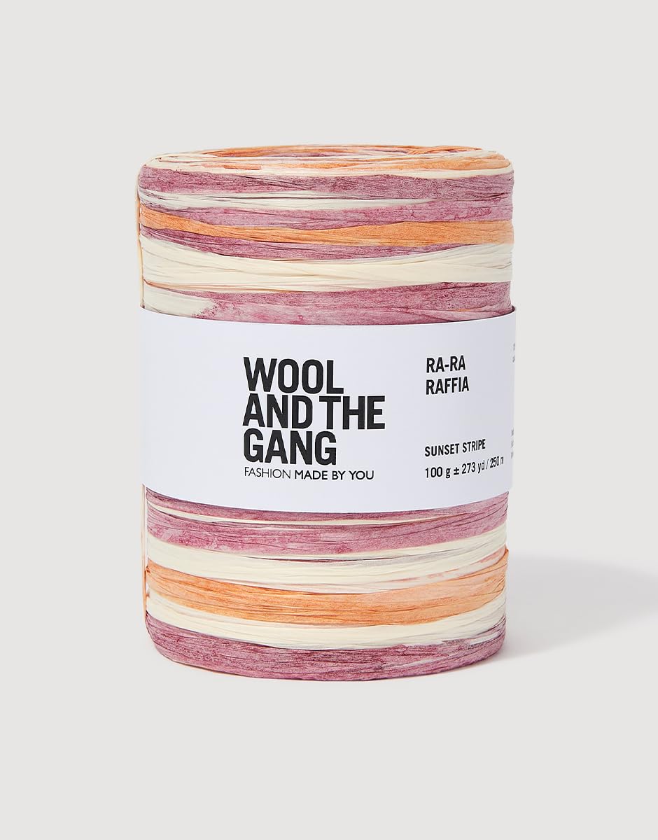 Wool and the Gang Ra Ra Raffia Stripe - Sunset Stripe, 100g