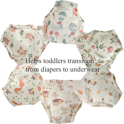 Miniatura 6 de Ropa interior de entrenamiento para bebé, algodón suave, absorbente, ropa interior de entrenamiento para bebés, niños y niñas, paquete de 6