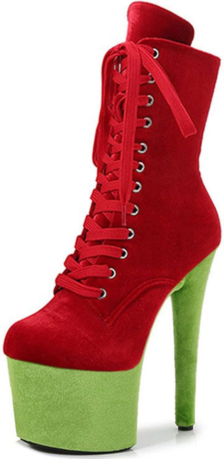 Women's Ankle Boots Platform 7 Inch Suede Pole Dance Boots Fashion Catwalk Super high Heel Dance Shoes, B-4, 6.5