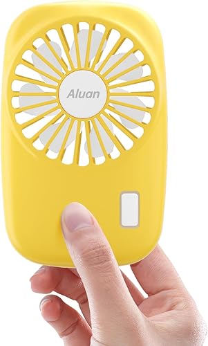 Miniatura 1 de Aluan Mini ventilador de mano potente pequeño ventilador portátil personal velocidad ajustable USB recargable refrigeración para niños, niñas,