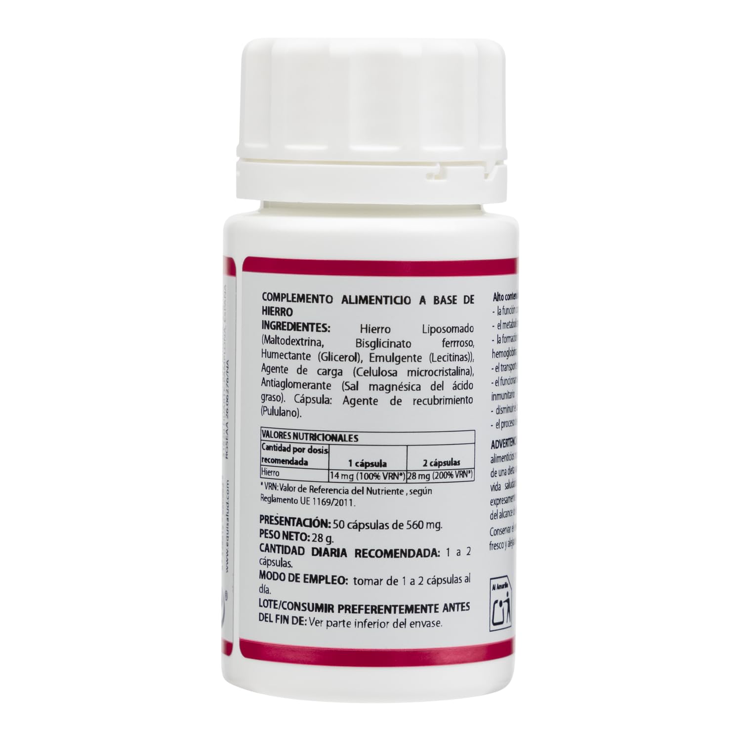 Holomega Hierro Liposomado de Equisalud, 50 cápsulas