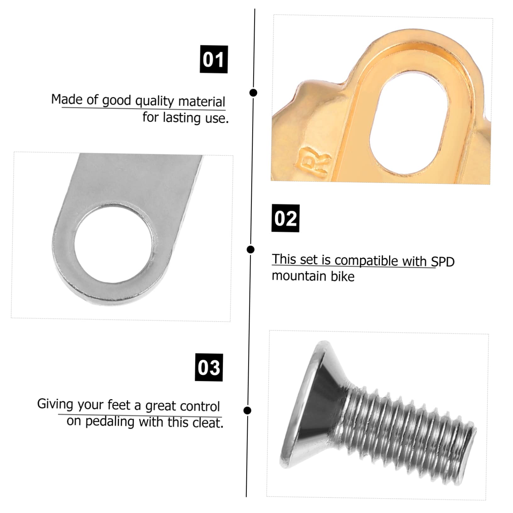 GOOHOCHY Self-Locking Pedal Cleats for Mountain Bike Cleat Set Bike Pedal for and Exercise Solid Connection