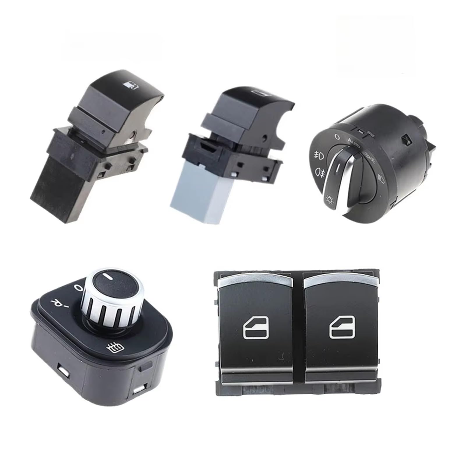 Per VW Per Golf MK5 MK6 Per Passat B6 5x 5ND959855 5K3959857 5ND959565B 1KD959833 5ND941431B Faro Interruttore + Power Window Master Pulsante Commutazione Specchietto Retrovisore