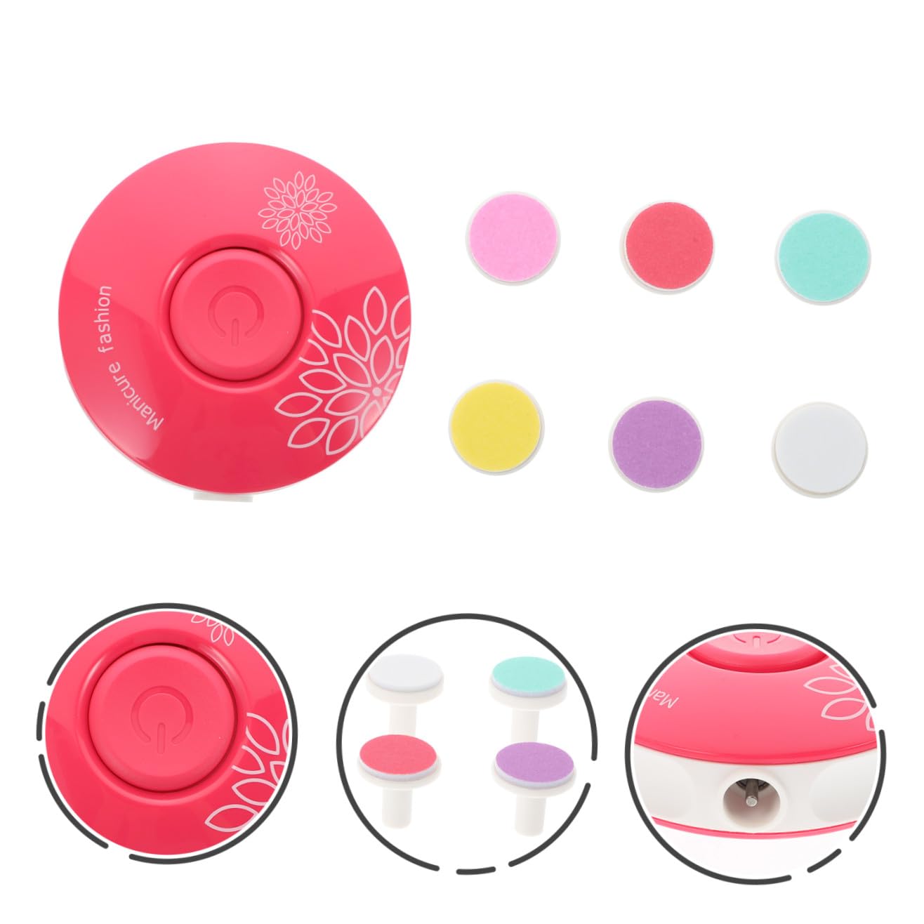 ibasenice 3pezzi Trimmer Elettrico Per Unghie Per Manicure e Pedicure Silenzioso Compatto e Portatile Con Testine Di Finitura e Batterie Sicuro e Facile Da Usare