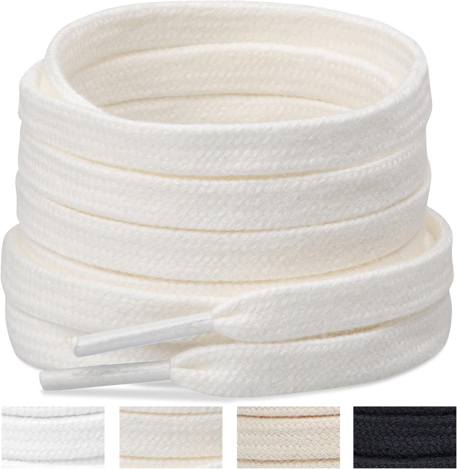 Handshop 2 Pairs Flat Athletic Shoelaces 5/16" in 40"-63" Wide Sneaker Replacement Shoe Laces