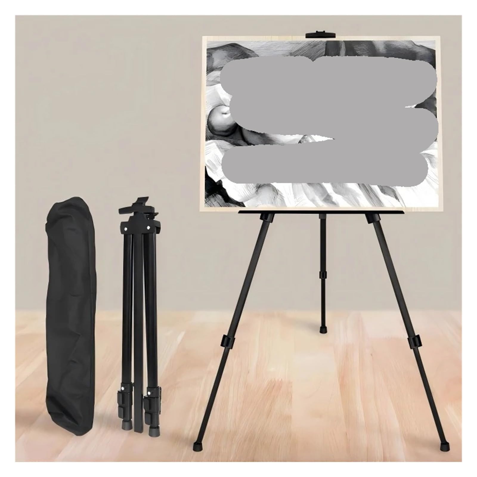 Cavalletto da disegno portatile, supporto regolabile for schizzi d'artista, design viaggio pieghevole, for forniture artistiche all'aperto e in studio