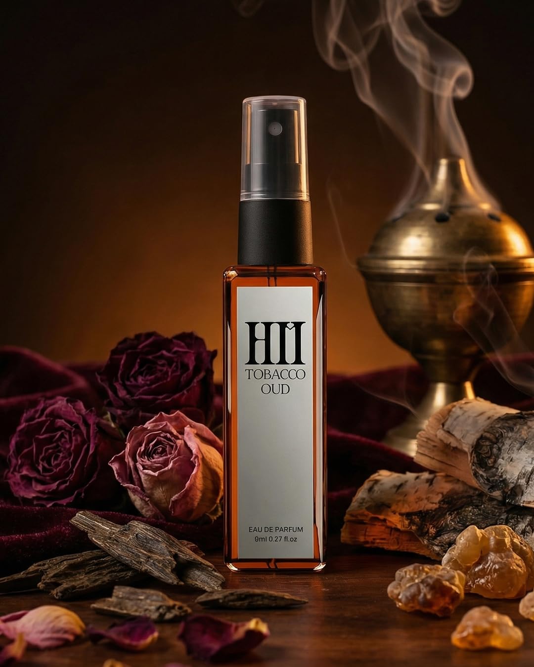 Tobacco Oud EDP - 8ml Travel Mini | Bold Long Lasting Intense Smoky & Spiced Men Perfume | Whiskey, Incense & Oud Scent | Pocket Size Discovery Spray-image-0