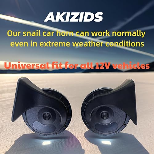 Miniatura 7 de AKIZIDS Kit de bocina de caracol eléctrica de 12 V, tono alto y bajo, bocina universal para autos, camiones, motocicletas (un par)