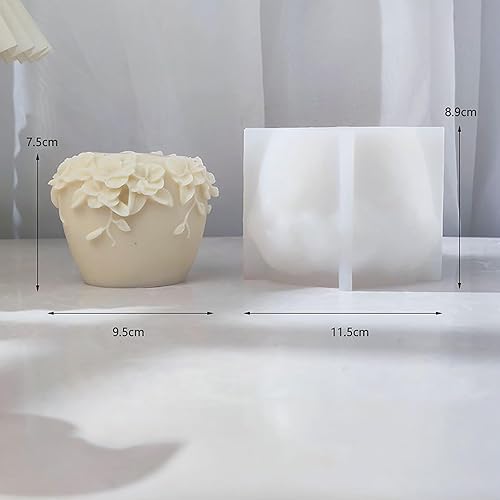Miniatura 2 de Molde de vela para botella, molde de botella de flor, molde de cilindro, molde de fundición de resina de flores, moldes de silicona para velas para