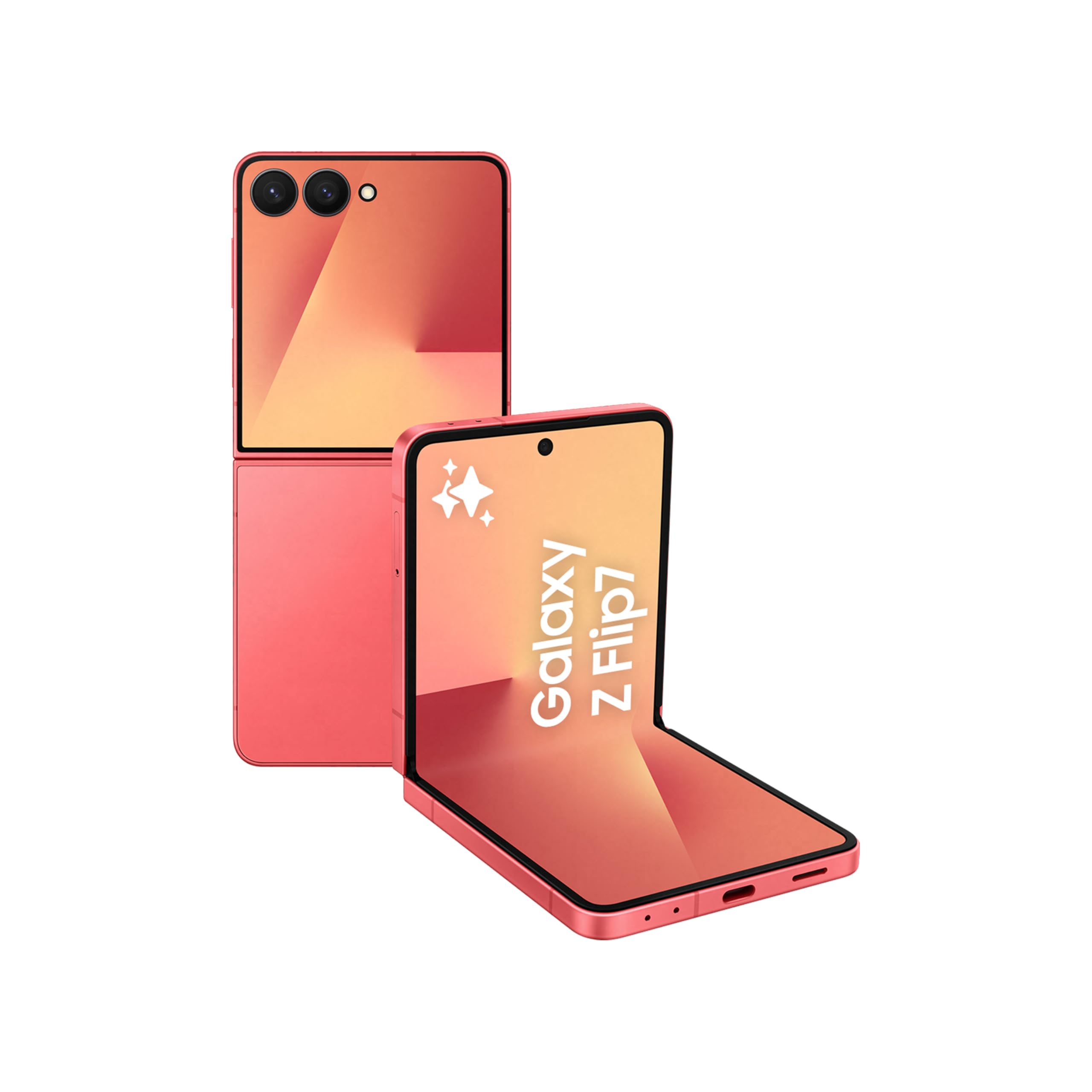 Samsung Galaxy Z Flip7, Al Phone, Coralred, 256GB Storage, 12GB