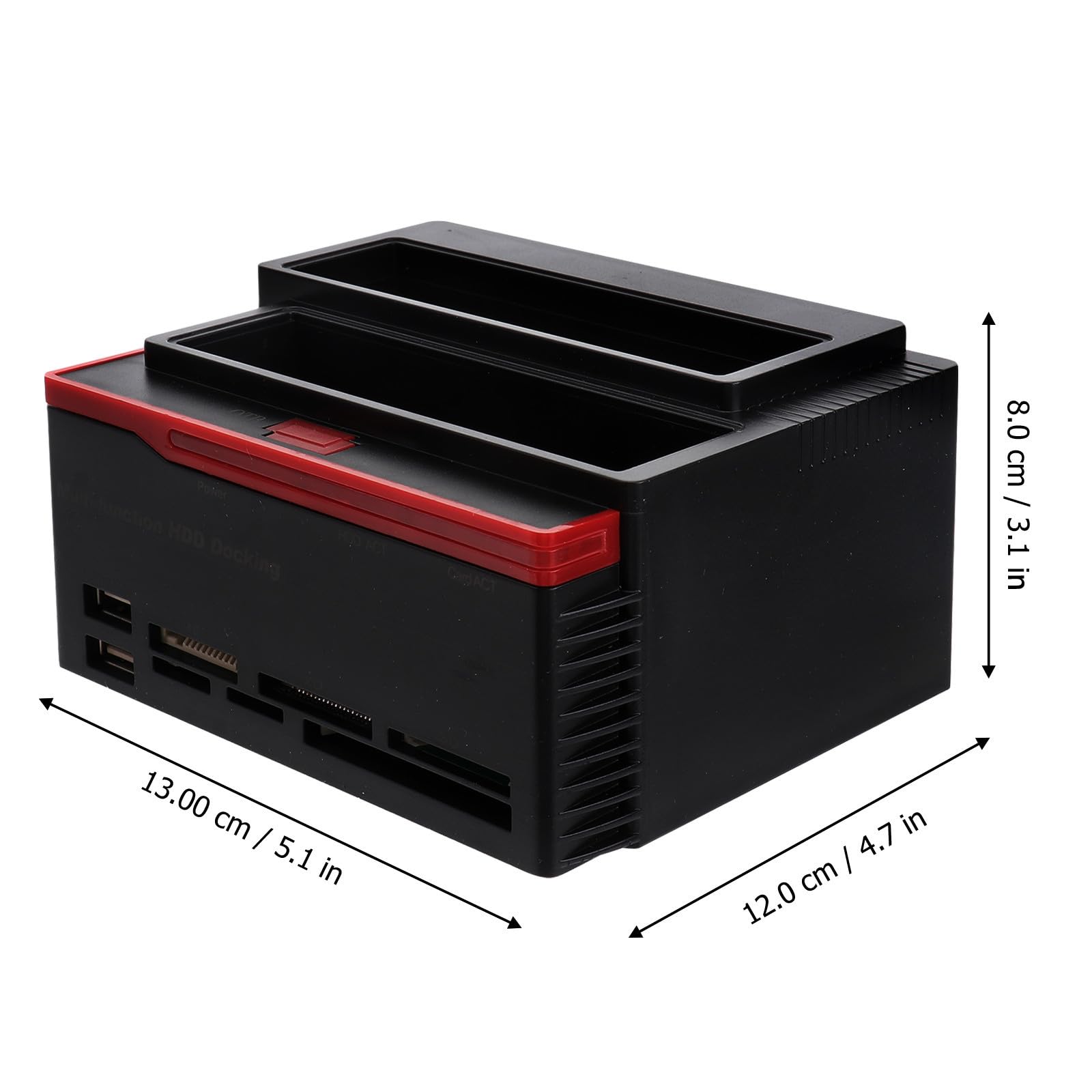 Boîtier Disque Dur Externe Double Baie pour 2 Disques IDE et Interface Série 2,5 3,5 Pouces, Plastique Noir, Plug and Play avec Hub D'extension, Compatible 3tb X 2