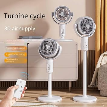 Kumandalı Ayaklı Vantilatör – Dijital Ekranlı 3 Kademeli Stand Fan, Uzaktan Kumandalı, Salınımlı Güçlü Ev Tipi Fan (Sessiz, Ayarlanabilir Yükseklik)