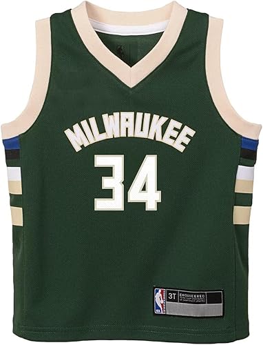 Miniatura 6 de Giannis Antetokounmpo Milwaukee Bucks NBA - Camiseta de jugador para niños pequeños 2-4, edición icono verde