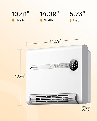 Miniatura 9 de Calentador de pared, calentador de espacio para dormitorio, calentador eléctrico PTC de 1500 W de calentamiento rápido para uso en interiores,