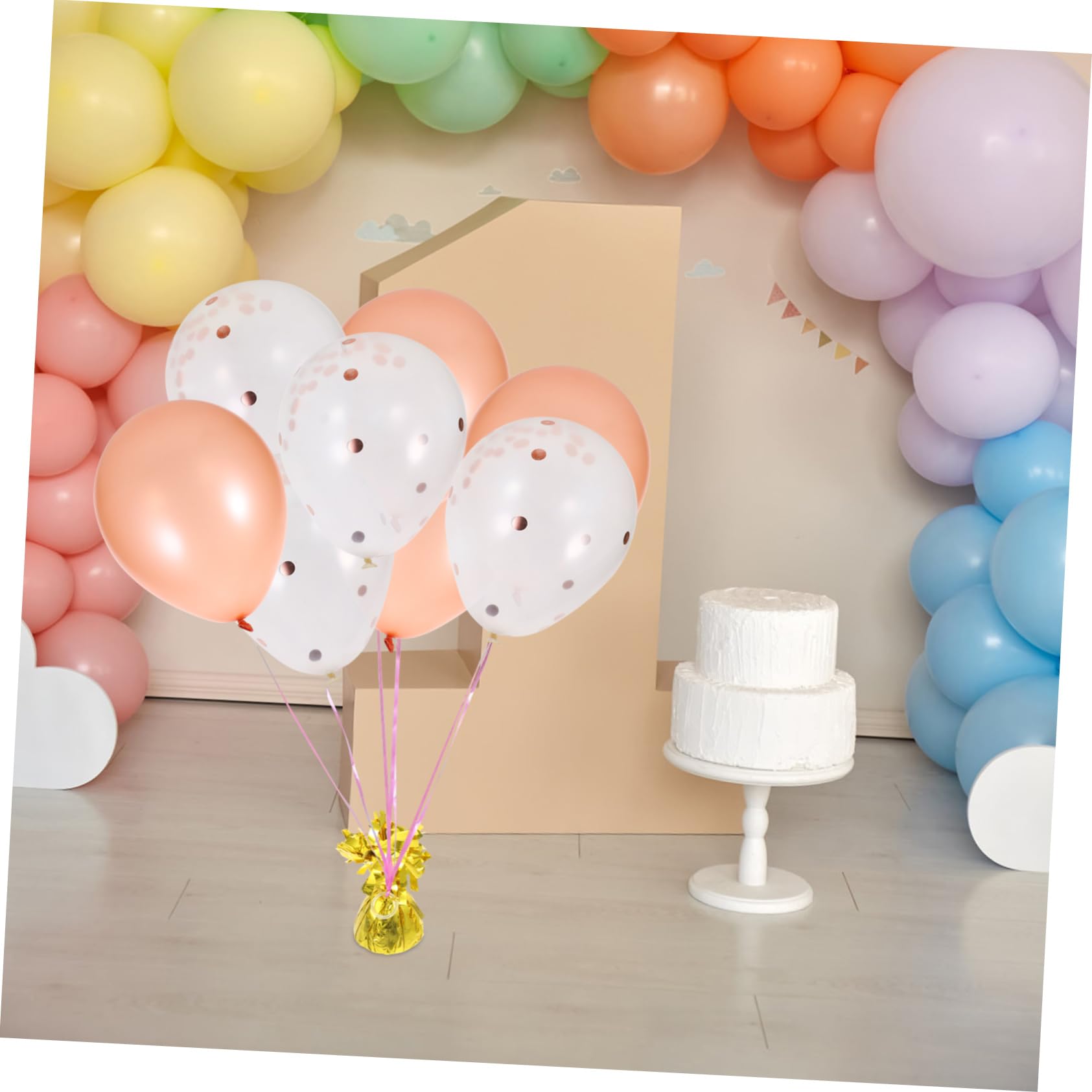 Pesi per Palloncini Oro 5 Pezzi in Foglio di Alluminio
