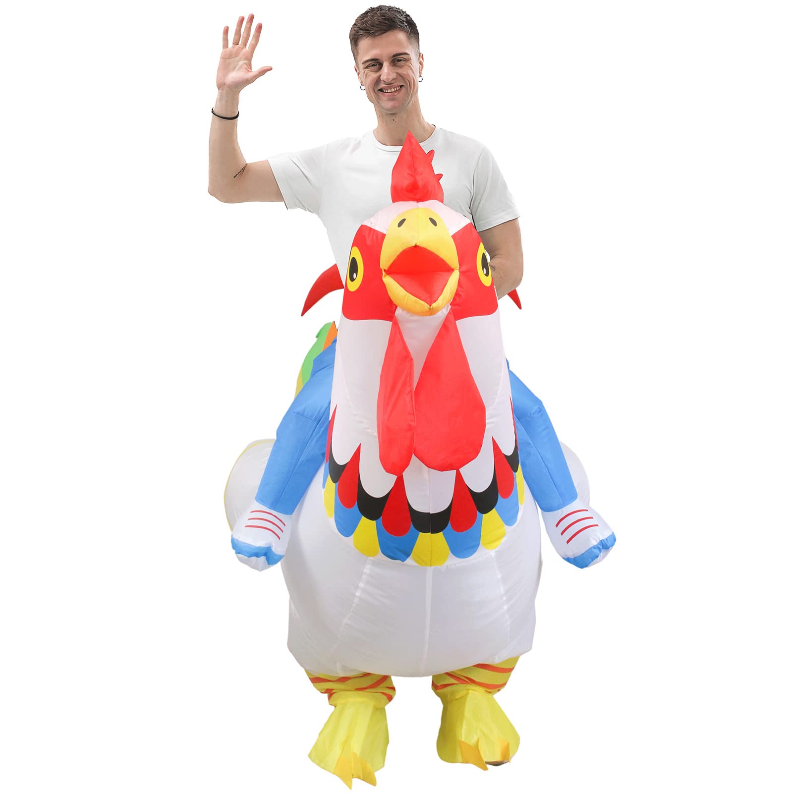 Disfraz inflable Gallo Disfraces hinchable Disfraces de Halloween y Navidad Disfraces de Fantasía Divertido Disfraz Adulto