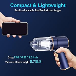 KMM Handheld Car Vacuum Cleaner, 9000Pa Vacuum Cleaner and Air Duster, 120W High Power Hand Held Vacuum with LED Light and Multi-Nozzles for Car, Home, Office, Pet