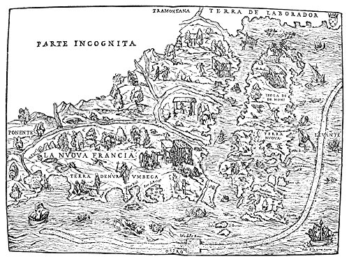 Jacques Cartier Map 1566 Nmap Showing Jacques CartierS Discoveries In The New World From Giovanni Battista RamusioS Raccolta Venice Italy 1566 Poster Print by (24 x 36)