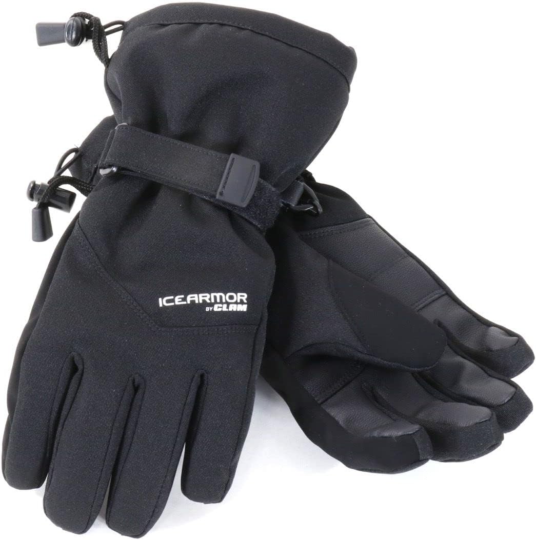 ICEARMOR by Clam Youth Ice Fishing Gloves– Waterproof Insulated Winter Gloves with Softshell, PVC Palm & Cold Protection