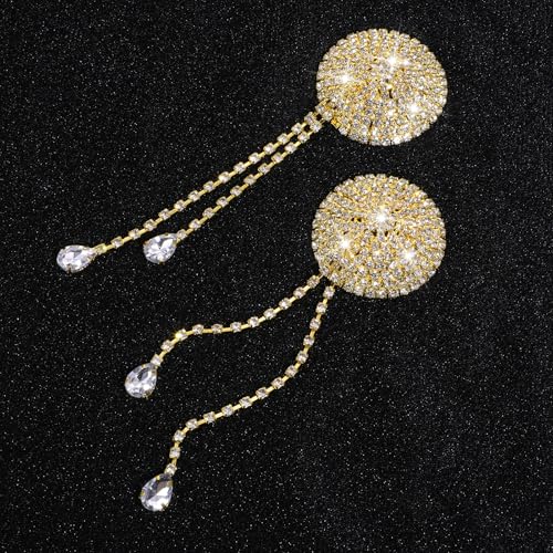 Image of Rhinestone Tassel Nipple Pasties,Nipple Tassels Women Boobie Tassels Rhinestone Pasties Nipples Cover for Women