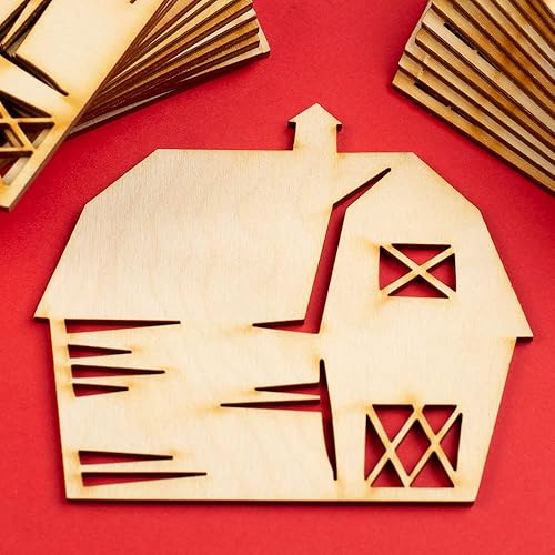 Miniatura 3 de Factory Direct Craft Grupo de 24 recortes de madera sin terminar para actividades artesanales y decoración